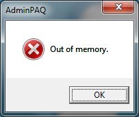 out of memory error